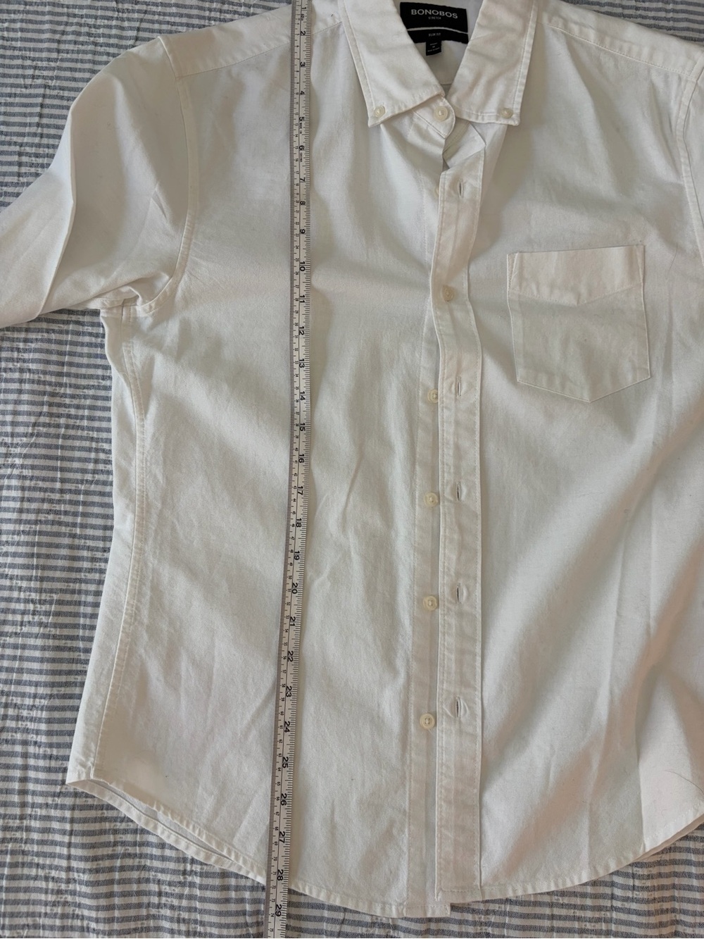 Bonobos- Men's White Button-Down Shirt - Classic Oxford- slim fit size M - Picture 6 of 8